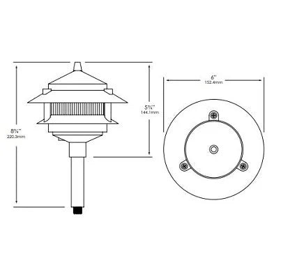 Vista PR-6216-B-150-W-G4 Path Light w/ 1.5 Watt 2950K LED - Black