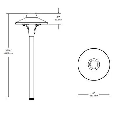 Vista PR-6507-B-150-W-G4 Path Light w/ 1.5 Watt 3000K LED - Black