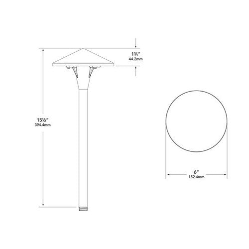 Vista PR-6509-150-W-G4 Path Light w/ 1.5 Watt 3000K LED
