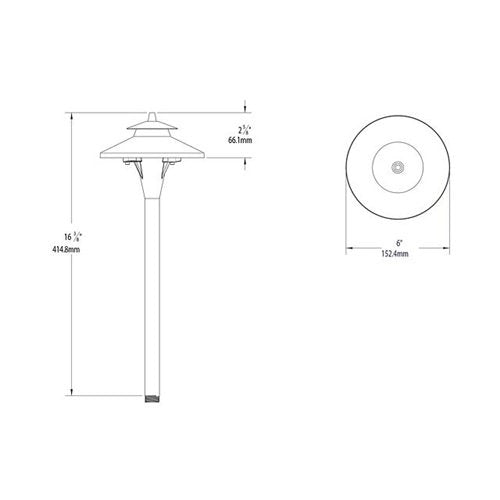 Vista PR-6525-150-W-G4 Path Light w/ 1.5 Watt 3000K LED