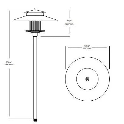 Vista PR-9207-B-150-W-G4 Pagoda Path Light w/ 1.5 Watt 3000K LED - Black
