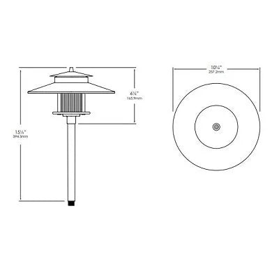 Vista PR-9206-B-150-W-G4 Path Light w/ 1.5 Watt 3000K LED - Black