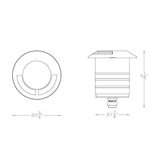 WAC 2091-27BS Recessed 2 Inch In Ground Light w/ 2700K LED - Bronze