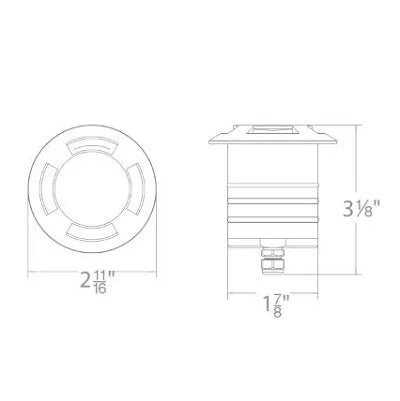 WAC 2101-30BS Recessed 2 Inch In Ground Light w/ 3000K LED - Bronze Stainless Steel