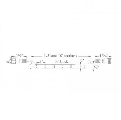 WAC 8051-27BK LED Tape Light 5 Ft. w/ 10 Watt 2700K LED - Black